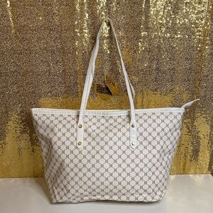 Elegant White and Gold Tote Bag
